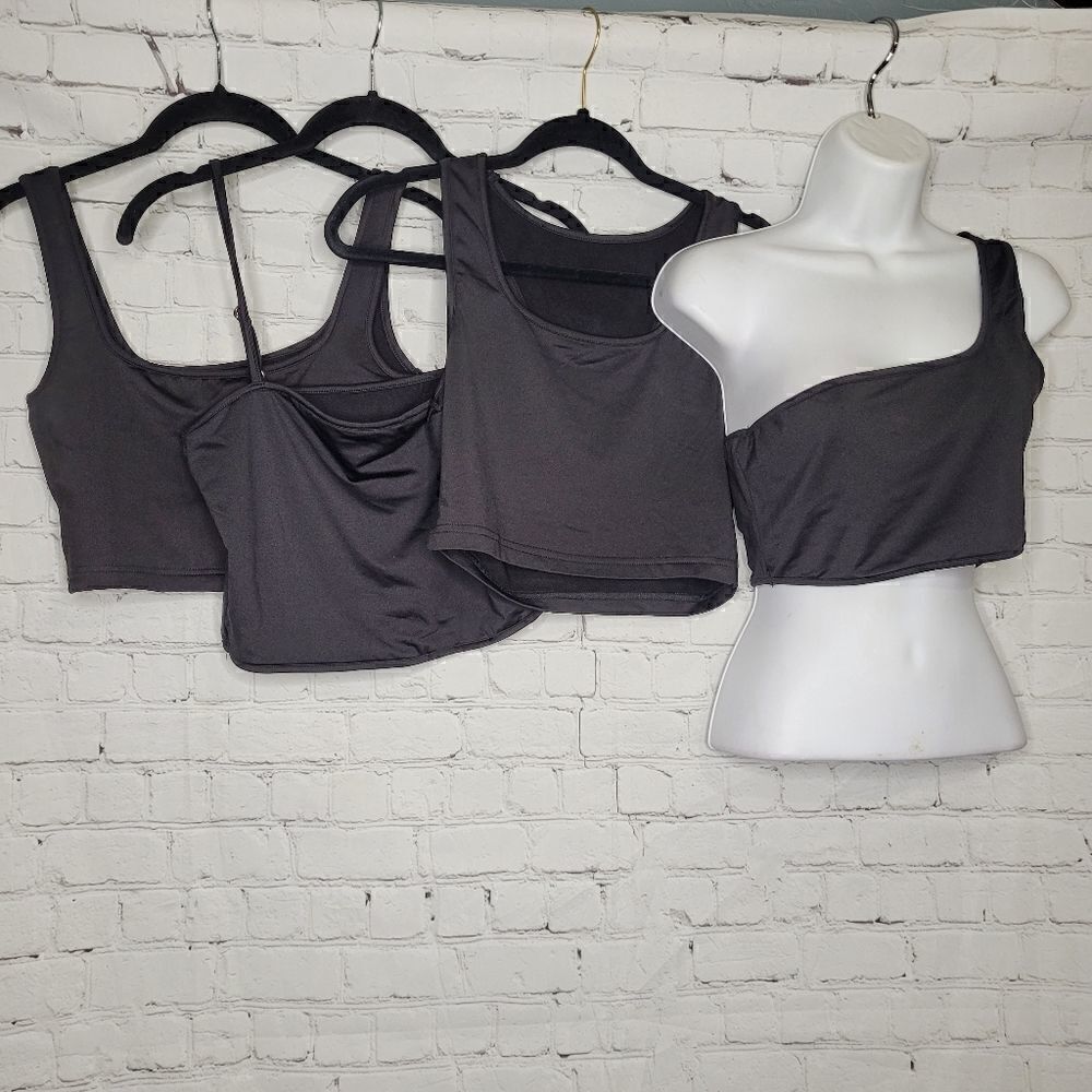 ‎Women's 4 Pack Bodycon Crop Tops Medium